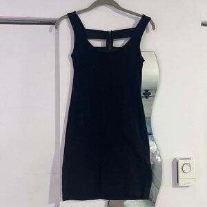 Little Black Mini Dress Cage Back Bodycon Vintage Y2K